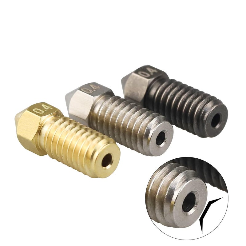 Hardened Steel High Temperature 3D Printer Extruder Nozzle Brass Color 2pcs - Image 4